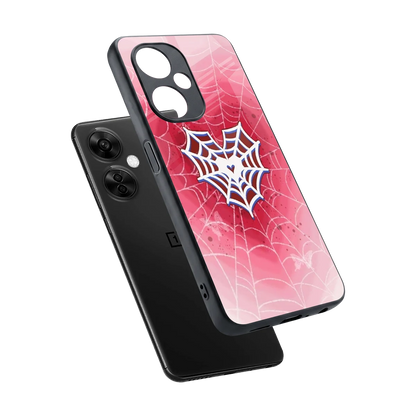 Y2K Hearts X Web sleek oneplus nord ce 3 lite cover with tempered glass back and TPU edges