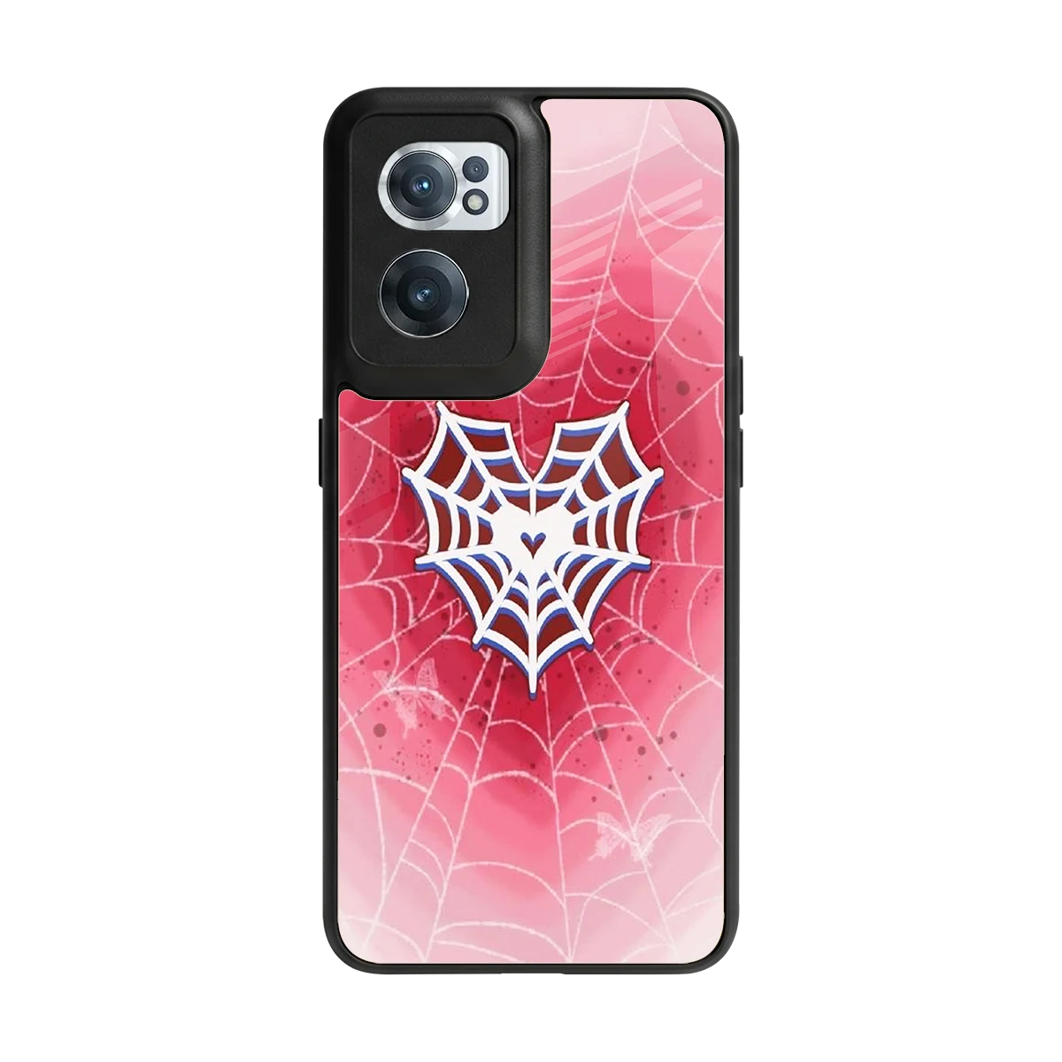 Y2K Hearts X Web back phone cover | glass case for oneplus nord ce 2