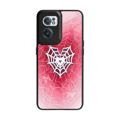 Y2K Hearts X Web back phone cover | glass case for oneplus nord ce 2