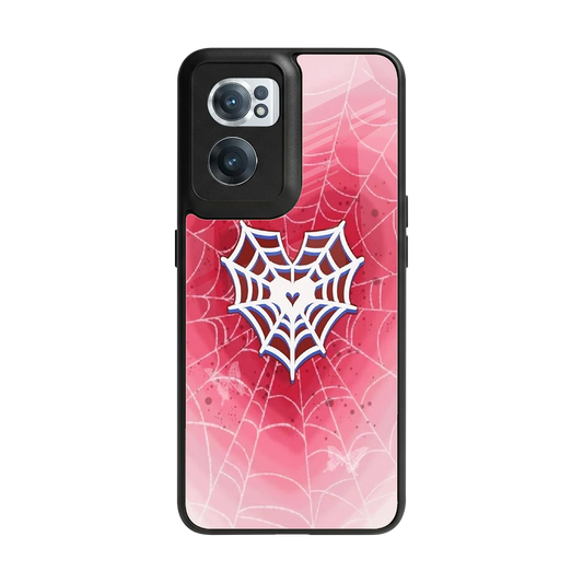 Y2K Hearts X Web back phone cover | glass case for oneplus nord ce 2
