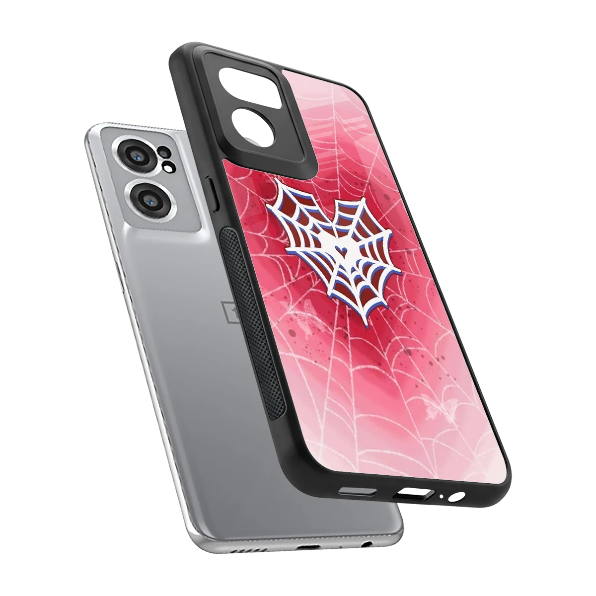 Y2K Hearts X Web sleek oneplus nord ce 2 cover with tempered glass back and TPU edges