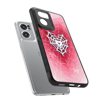 Y2K Hearts X Web sleek oneplus nord ce 2 cover with tempered glass back and TPU edges