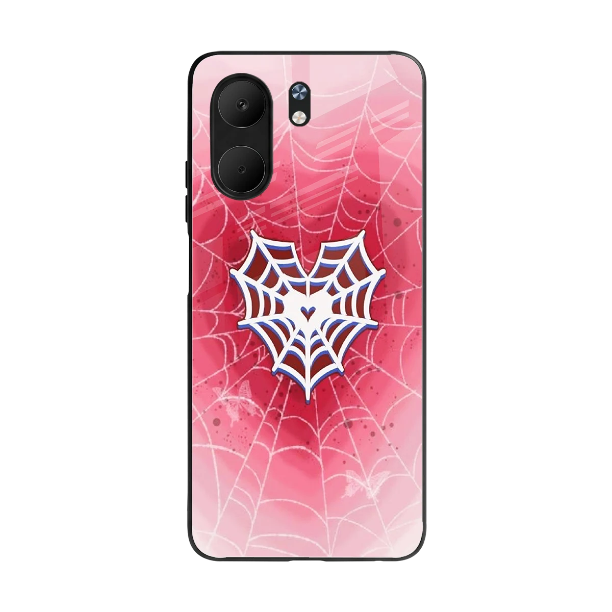 Y2K Hearts X Web back phone cover | glass case for oppo a5x 5g