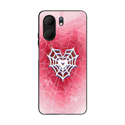 Y2K Hearts X Web back phone cover | glass case for oppo a5x 5g