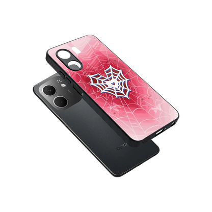 Y2K Hearts X Web sleek oppo a5x 5g cover with tempered glass back and TPU edges