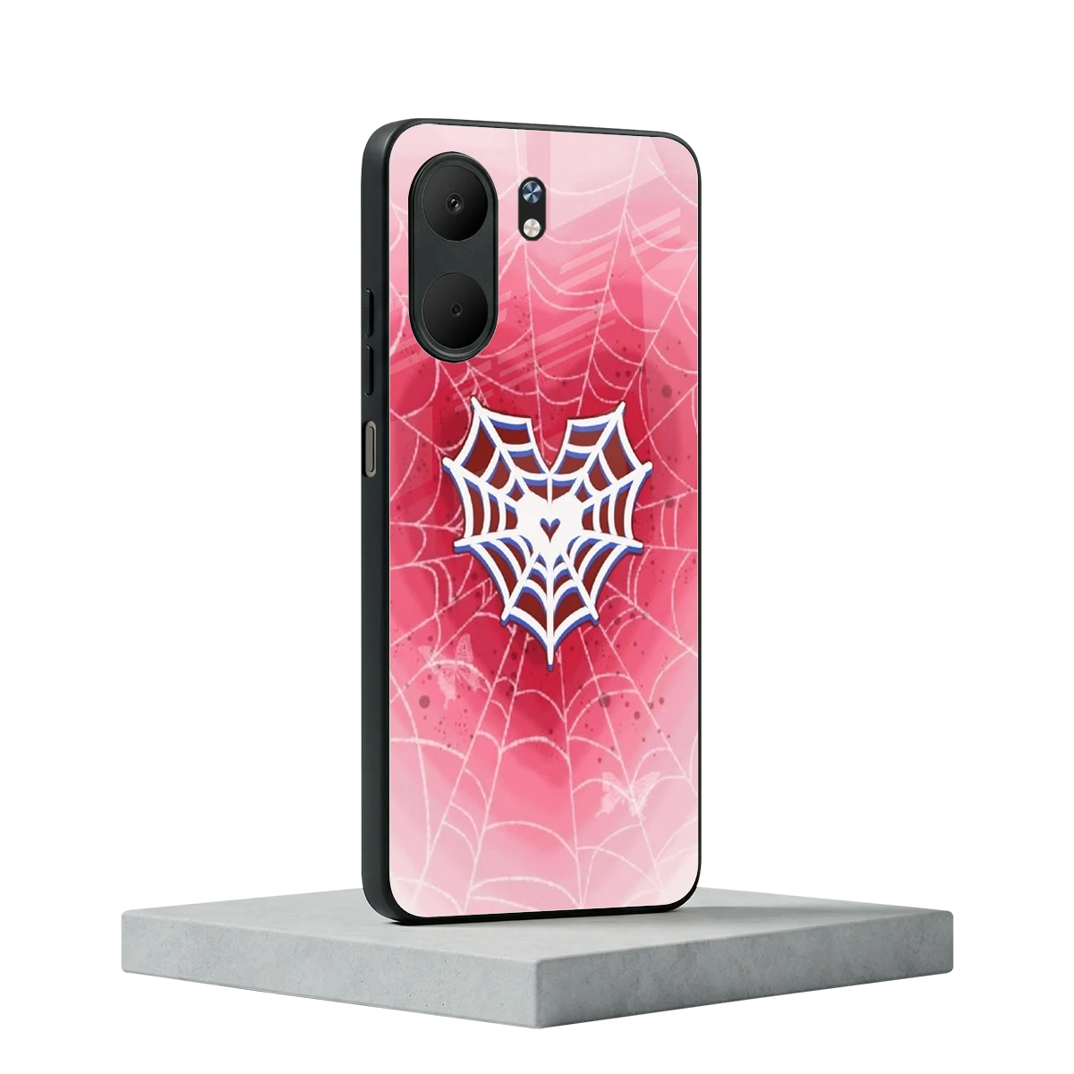 Y2K Hearts X Web oppo a5x 5g mobile cover | shockproof glass phone case