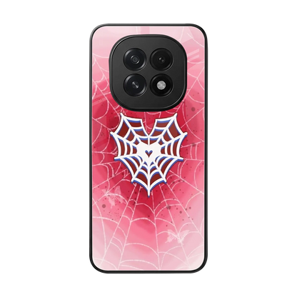 Y2K Hearts X Web back phone cover | glass case for oppo f29 5g