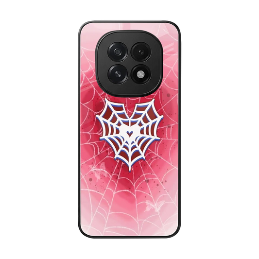 Y2K Hearts X Web back phone cover | glass case for oppo f29 5g