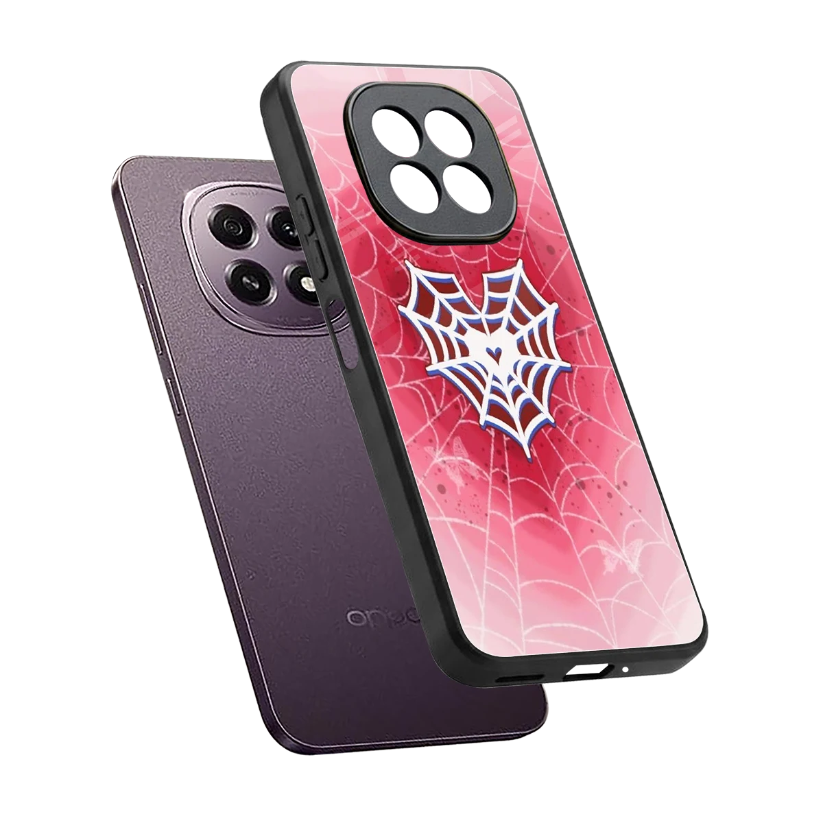 Y2K Hearts X Web sleek oppo f29 5g cover with tempered glass back and TPU edges