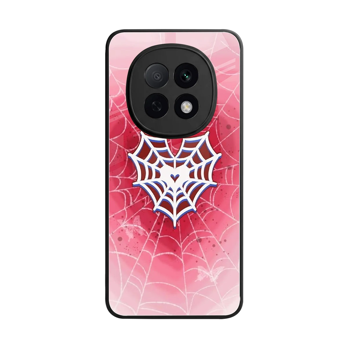 Y2K Hearts X Web back phone cover | glass case for oppo f29 pro 5g