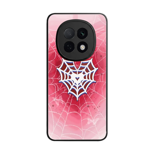 Y2K Hearts X Web back phone cover | glass case for oppo f29 pro 5g