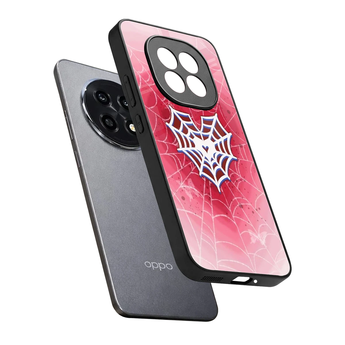 Y2K Hearts X Web sleek oppo f29 pro 5g cover with tempered glass back and TPU edges