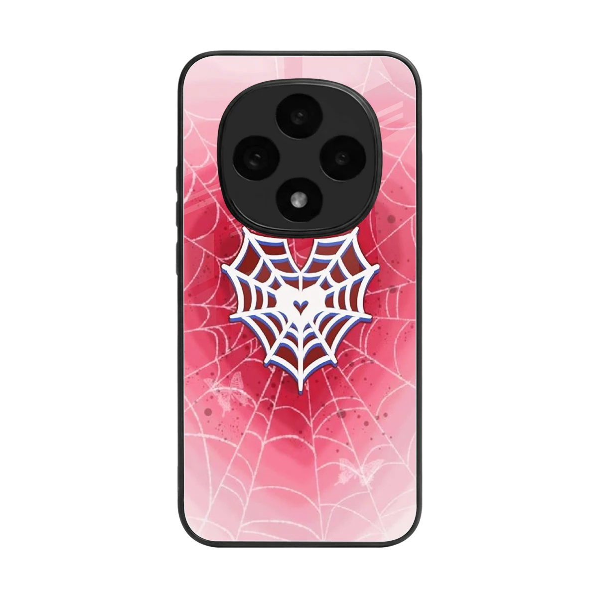 Y2K Hearts X Web back phone cover | glass case for oppo f31 pro 5g