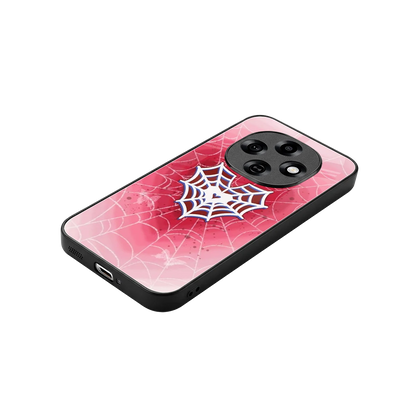 Y2K Hearts X Web stylish phone case for oppo f31 pro 5g | glossy glass and slim fit