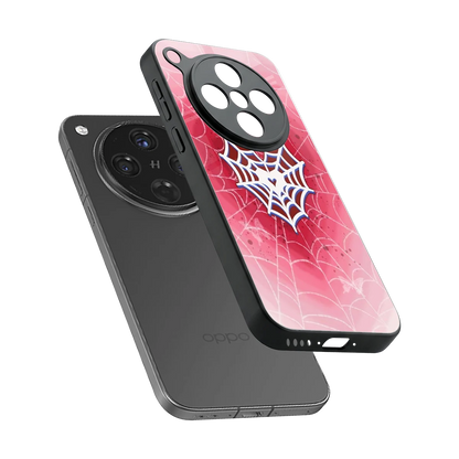 Y2K Hearts X Web sleek oppo find x8 cover with tempered glass back and TPU edges