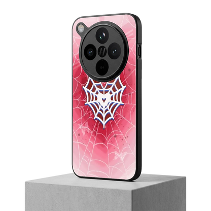 Y2K Hearts X Web oppo find x8 mobile cover | shockproof glass phone case