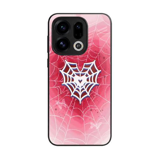 Y2K Hearts X Web back phone cover | glass case for oppo find x9