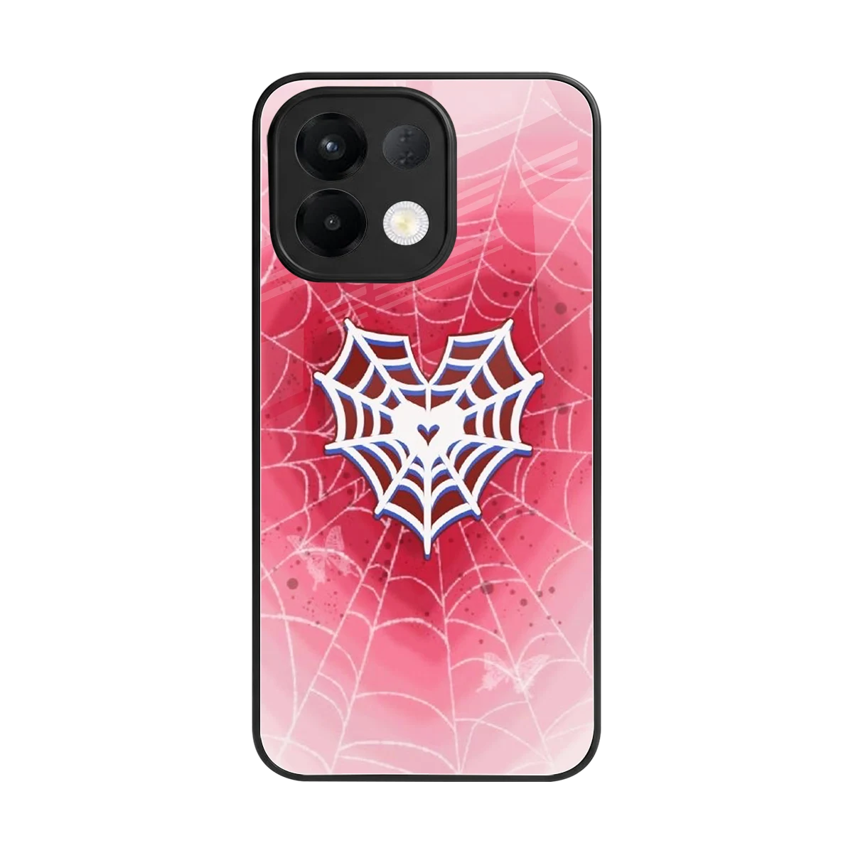 Y2K Hearts X Web back phone cover | glass case for oppo k13 5g