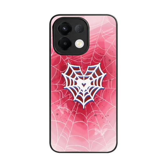 Y2K Hearts X Web back phone cover | glass case for oppo k13 5g