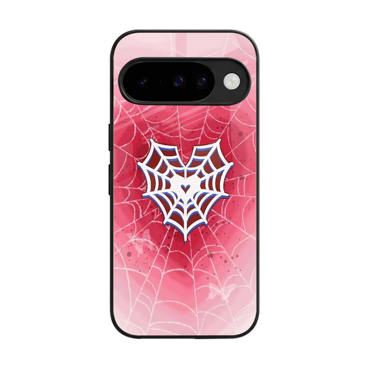 Y2K Hearts X Web back phone cover | glass case for google pixel 10