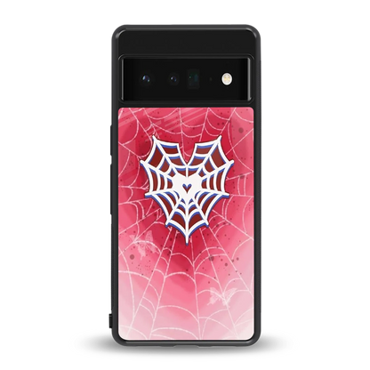 Y2K Hearts X Web back phone cover | glass case for google pixel 6 pro