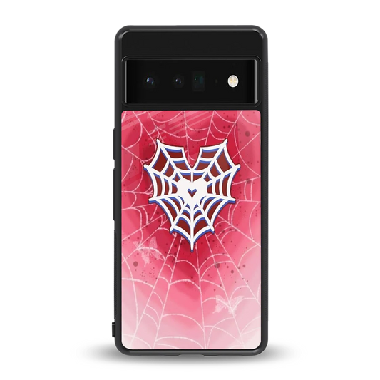 Y2K Hearts X Web back phone cover | glass case for google pixel 6 pro