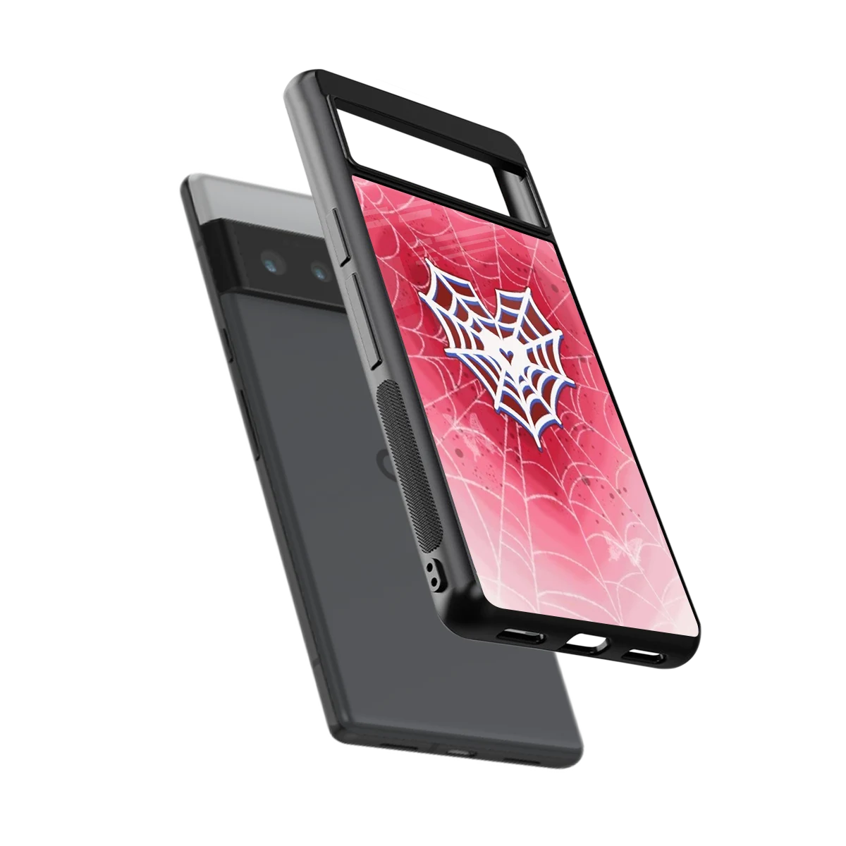 Y2K Hearts X Web sleek google pixel 6 pro cover with tempered glass back and TPU edges