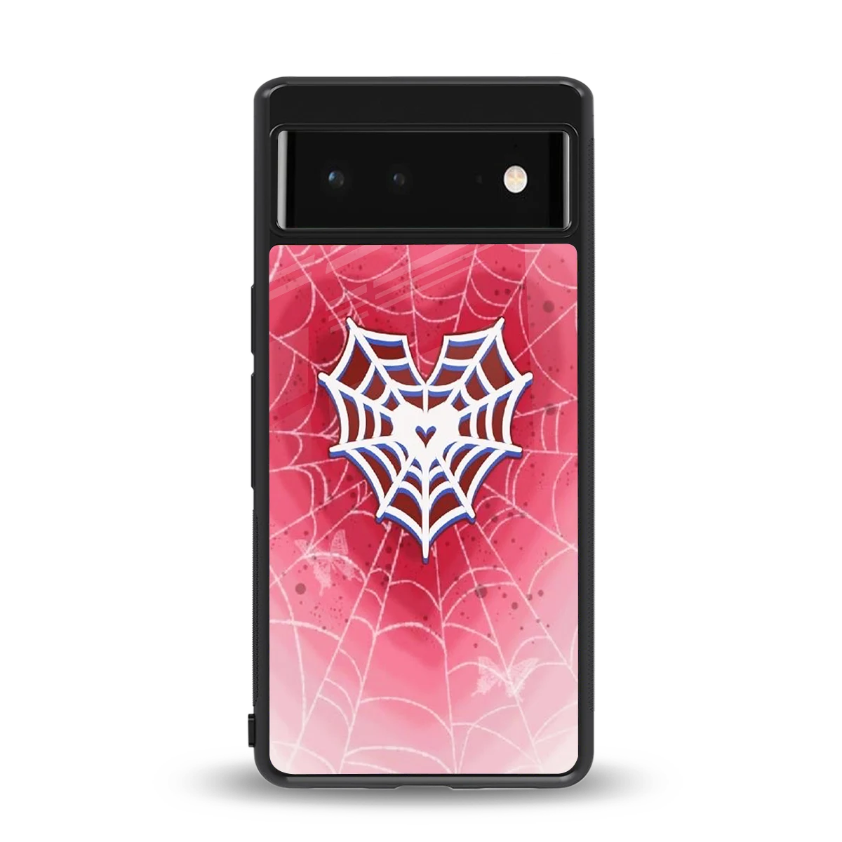 Y2K Hearts X Web back phone cover | glass case for google pixel 6