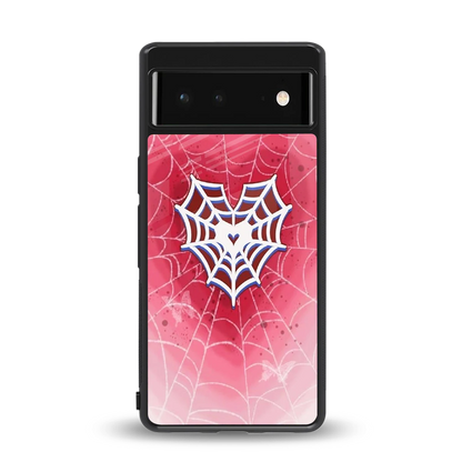 Y2K Hearts X Web back phone cover | glass case for google pixel 6