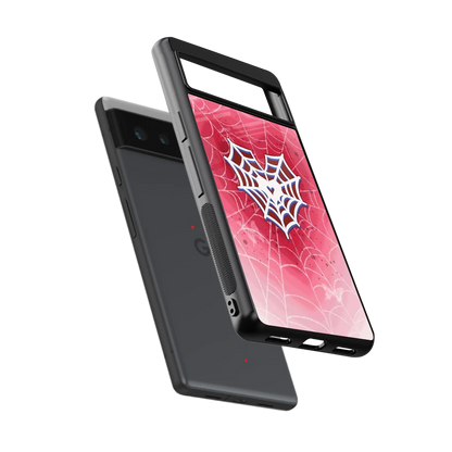 Y2K Hearts X Web sleek google pixel 6a cover with tempered glass back and TPU edges