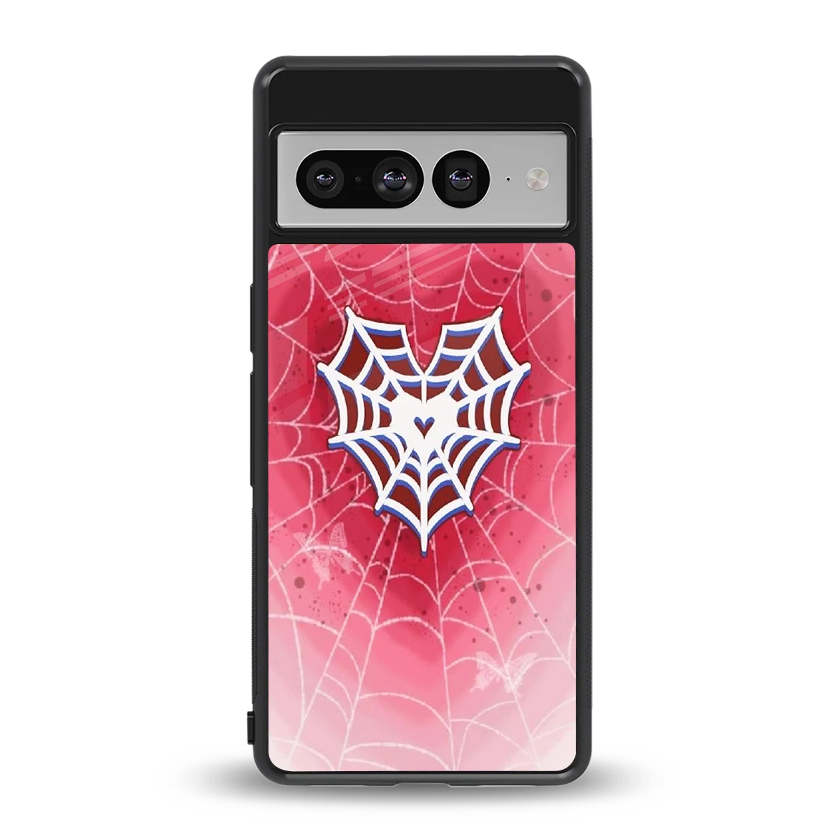 Y2K Hearts X Web back phone cover | glass case for google pixel 7 pro