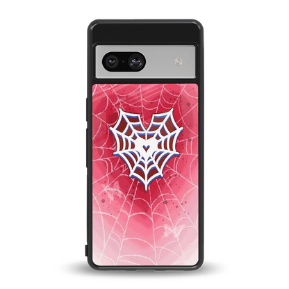 Y2K Hearts X Web back phone cover | glass case for google pixel 7
