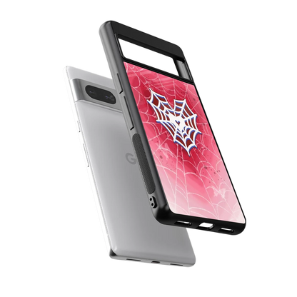 Y2K Hearts X Web sleek google pixel 7a cover with tempered glass back and TPU edges