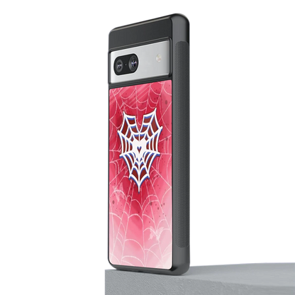 Y2K Hearts X Web stylish phone case for google pixel 7 | glossy glass and slim fit