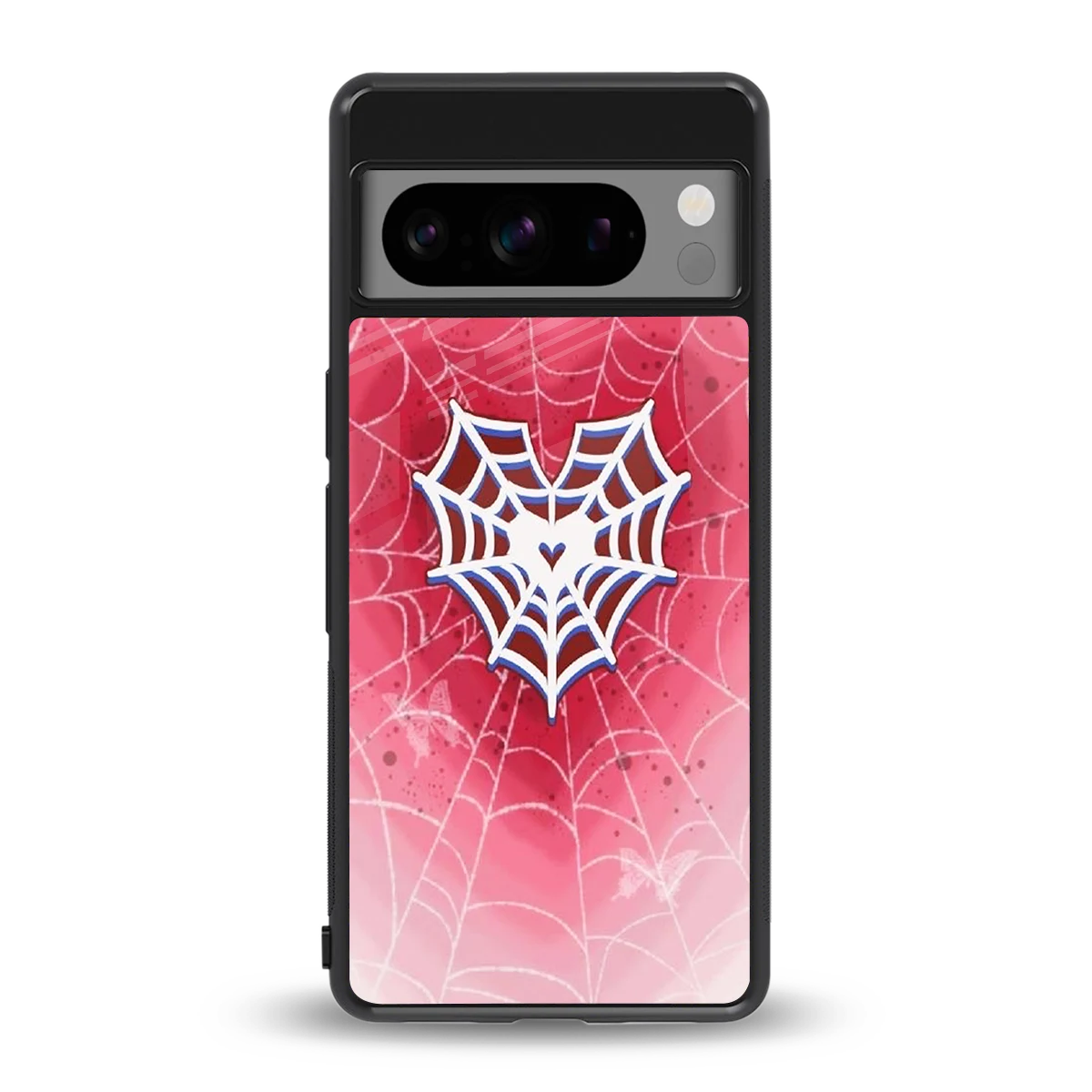 Y2K Hearts X Web back phone cover | glass case for google pixel 8 pro