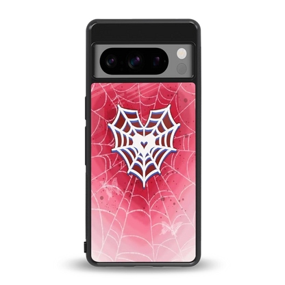 Y2K Hearts X Web back phone cover | glass case for google pixel 8 pro