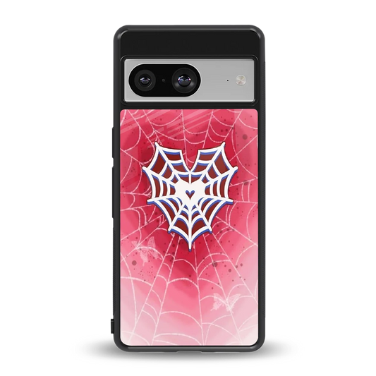 Y2K Hearts X Web back phone cover | glass case for google pixel 8