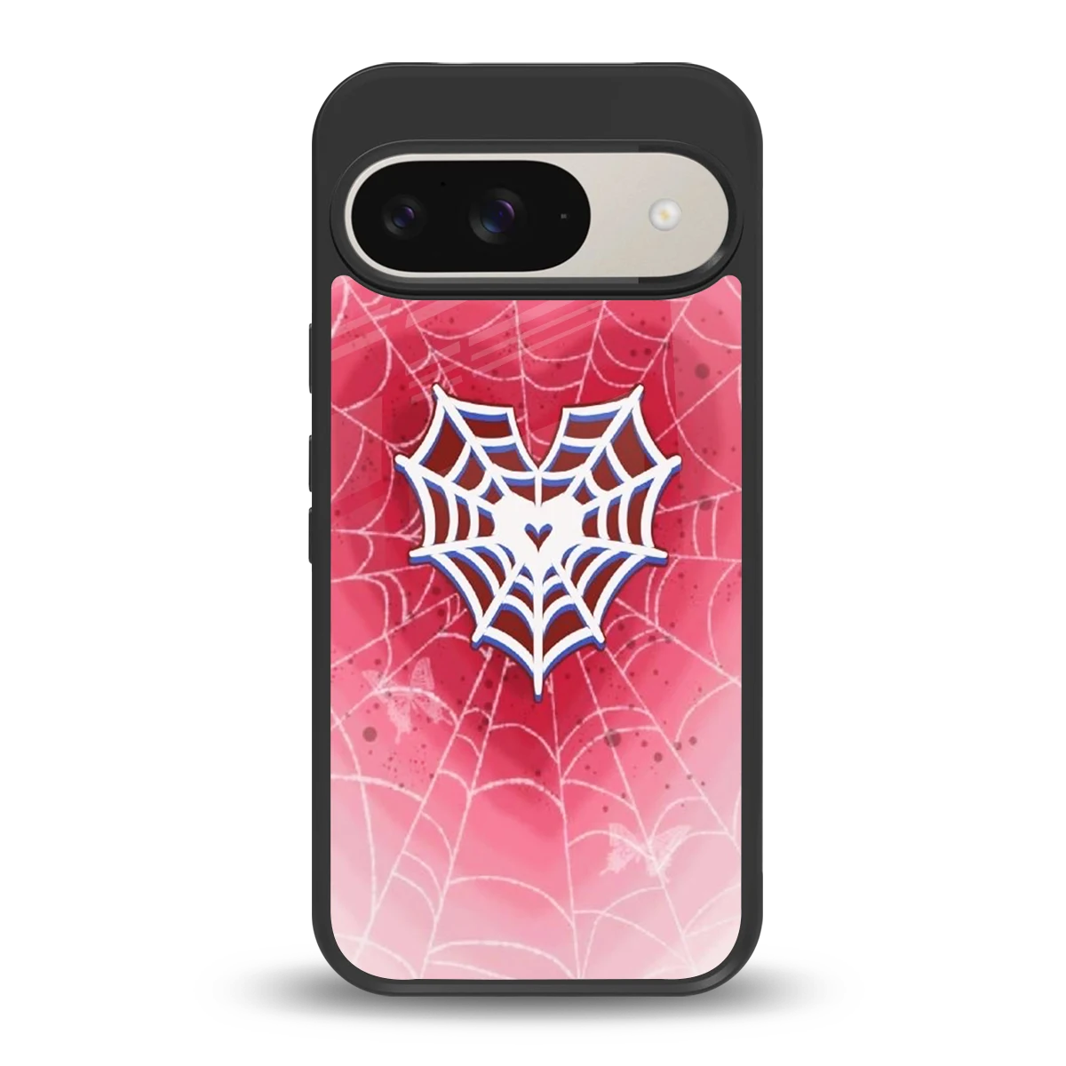 Y2K Hearts X Web back phone cover | glass case for google pixel 9