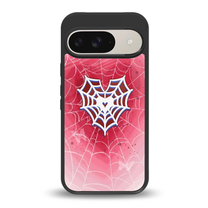 Y2K Hearts X Web back phone cover | glass case for google pixel 9