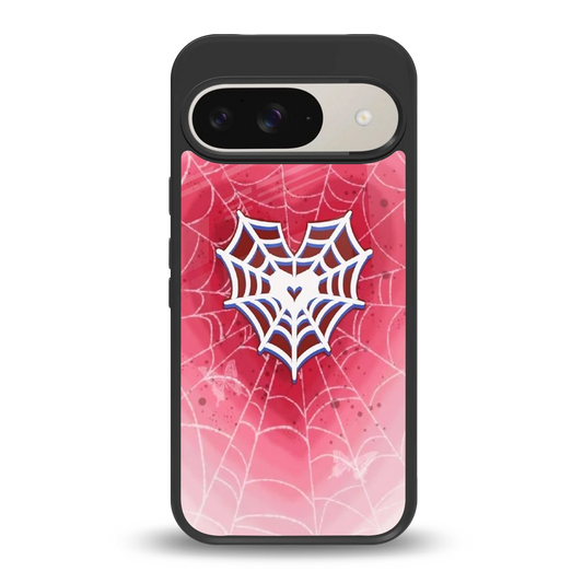Y2K Hearts X Web back phone cover | glass case for google pixel 9