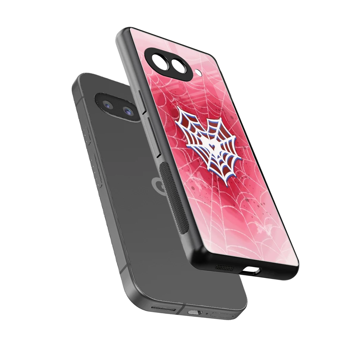 Y2K Hearts X Web sleek google pixel 9a cover with tempered glass back and TPU edges