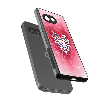 Y2K Hearts X Web sleek google pixel 9a cover with tempered glass back and TPU edges