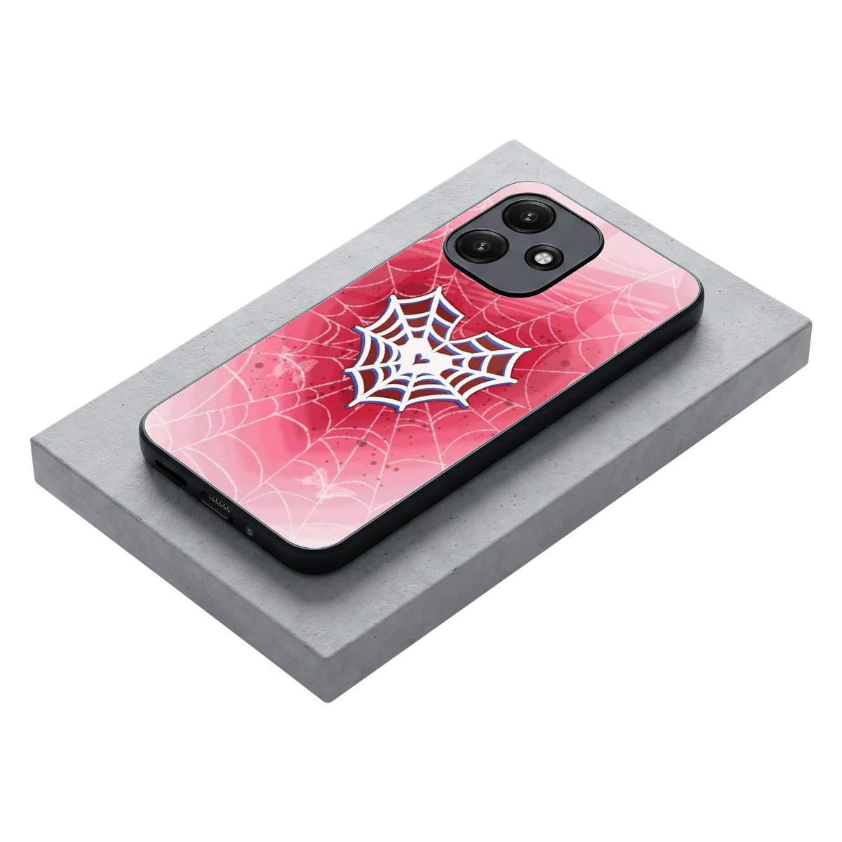 Y2K Hearts X Web stylish phone case for redmi 12 5g | glossy glass and slim fit