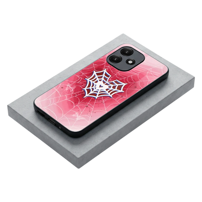 Y2K Hearts X Web stylish phone case for redmi 12 5g | glossy glass and slim fit