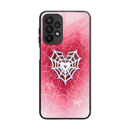 Y2K Hearts X Web back phone cover | glass case for samsung galaxy a23