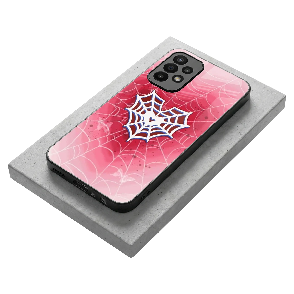 Y2K Hearts X Web stylish phone case for samsung galaxy a23 | glossy glass and slim fit