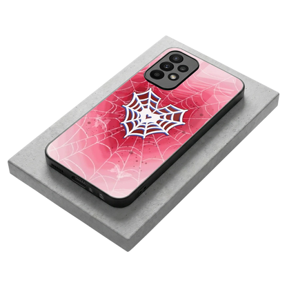 Y2K Hearts X Web stylish phone case for samsung galaxy a23 | glossy glass and slim fit