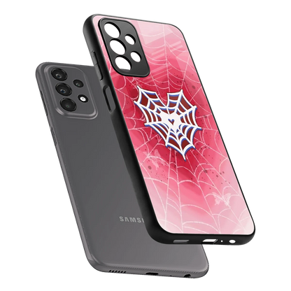 Y2K Hearts X Web sleek samsung galaxy a23 cover with tempered glass back and TPU edges