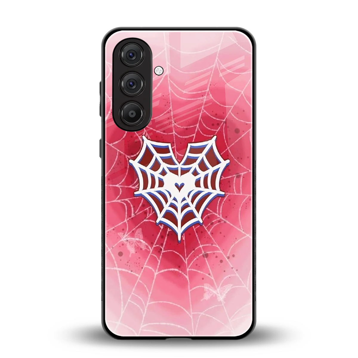 Y2K Hearts X Web back phone cover | glass case for samsung galaxy m35 5g