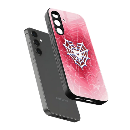 Y2K Hearts X Web sleek samsung galaxy m35 5g cover with tempered glass back and TPU edges